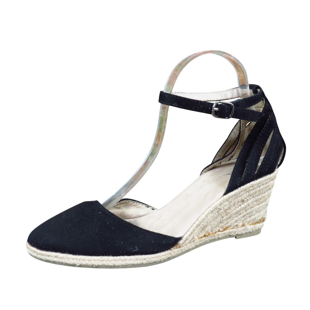 Merona Black Espadrille Wedge Sandals